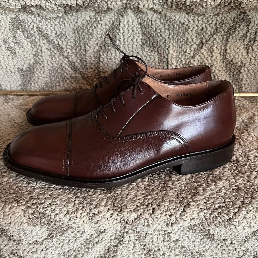 NWOB Men's Florsheim Imperial Cap Toe Dark Brown Leather Oxford Shoes Size 7.5 D